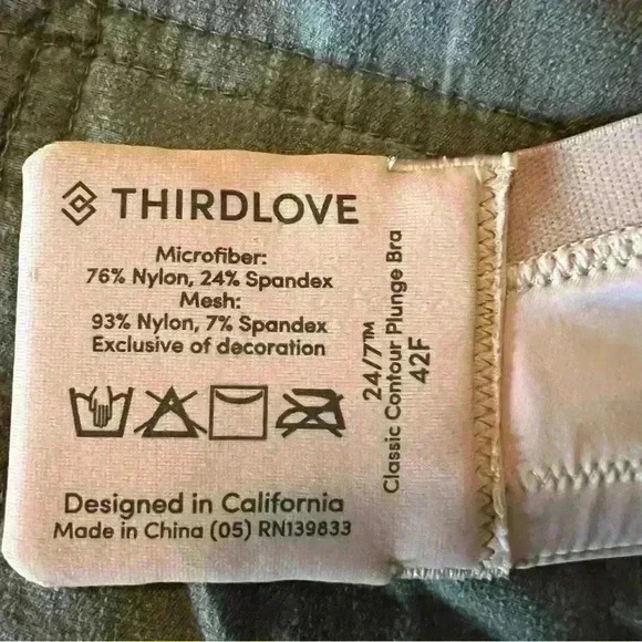 Third Love - Classic Contour Plunge Bra - 42F Color Taupe - Picture 5 of 5